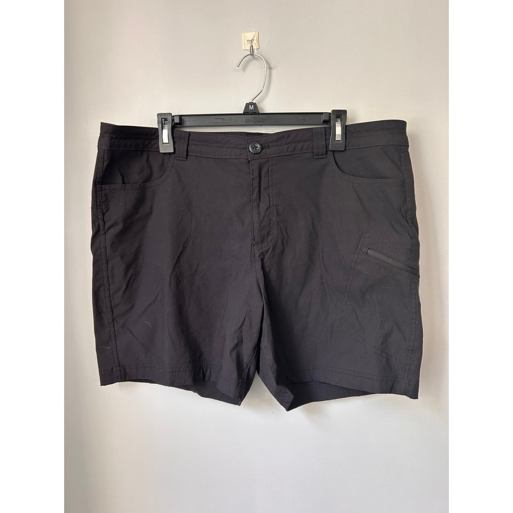 Eddie Bauer Guide Hiking Shorts Womens 18 Black Cargo Pockets Outdoor Travel